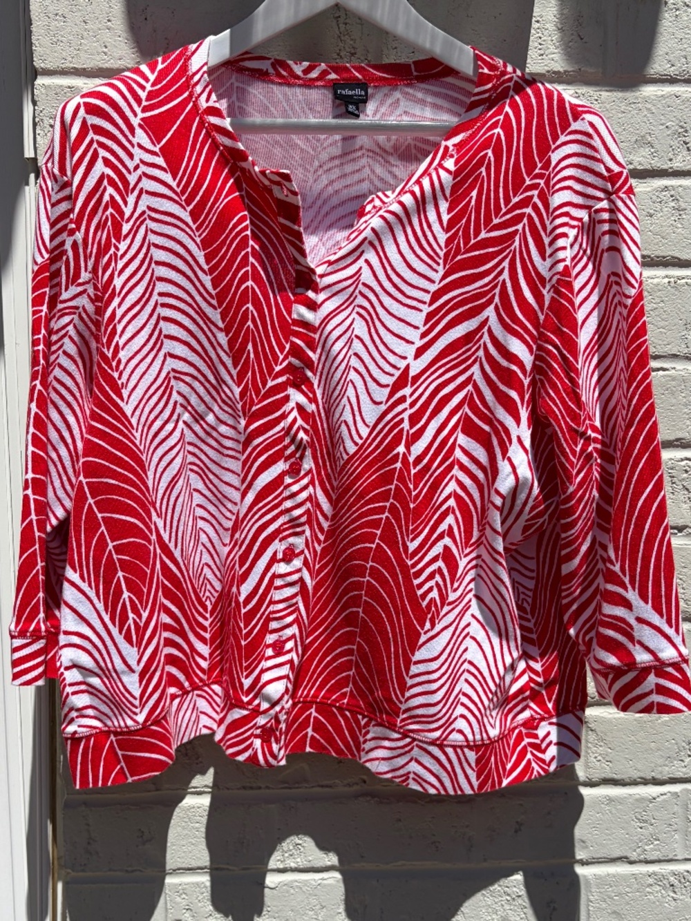 Rafaella cardigan floral print 3X red white